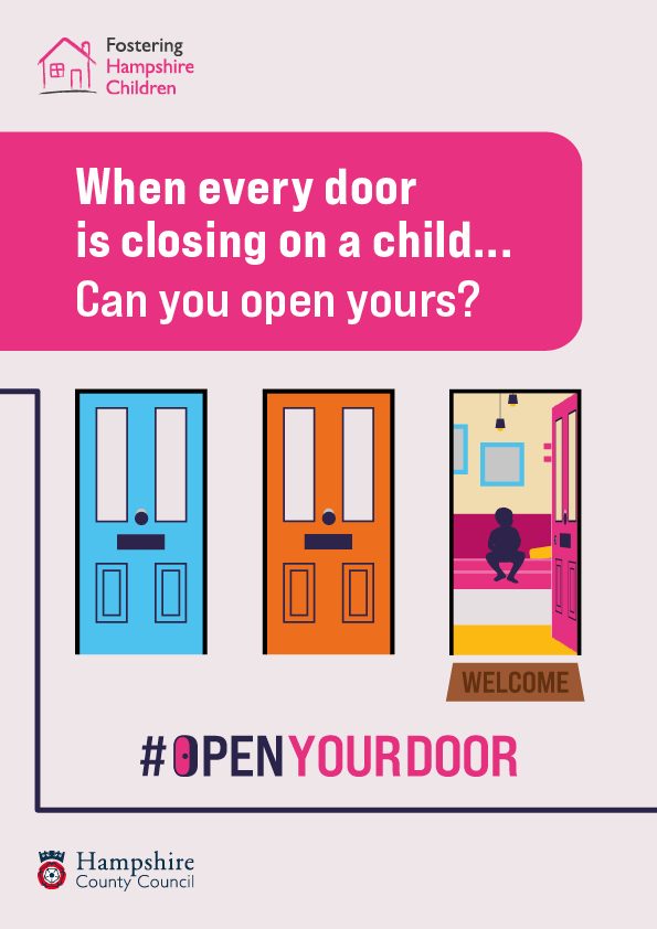 When every door is closing on a child...can you open youra? #openyourdoor, Fostering Hampshire Children