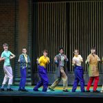 A diverse group of young men in colourful clothing facing the audience with their thumbs up, taken from Summer Holiday, our Summer Youth Project in 2021.