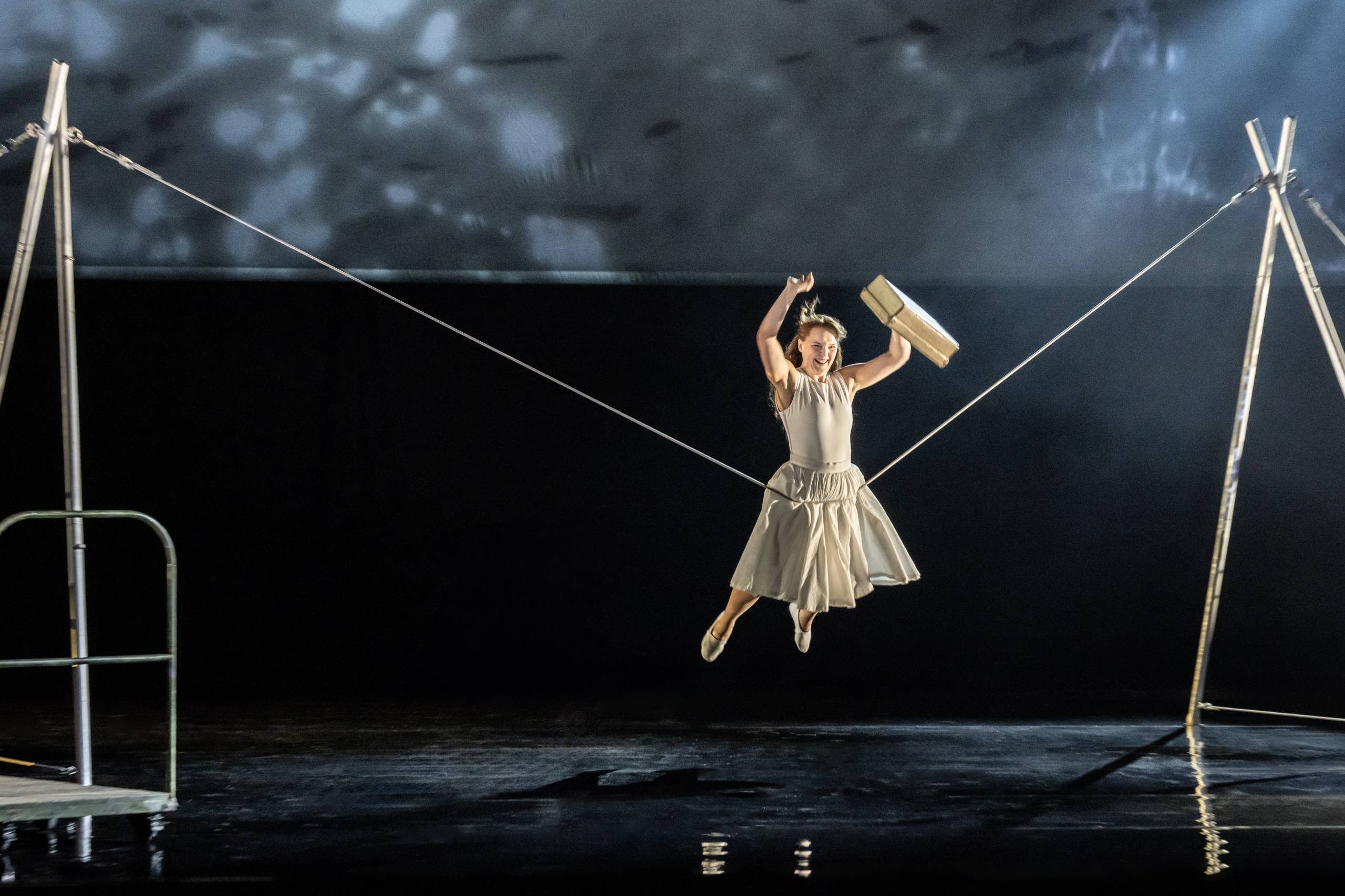 Daughter (Vilhelmiina Sinervo) falling on a slack rope